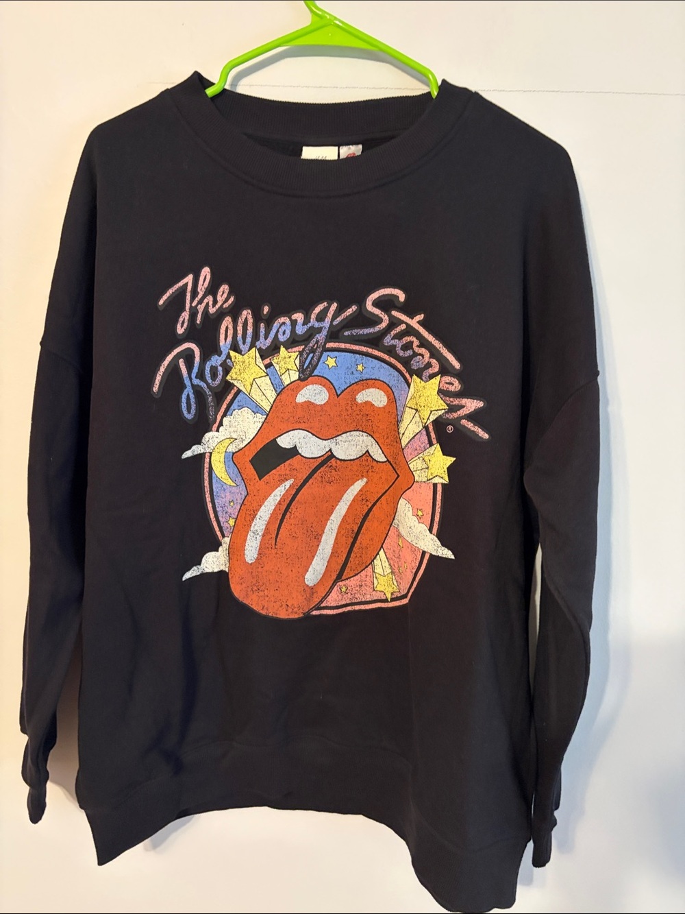 H&M Black Rolling Stones Graphic Sweatshirt.NWT. Small. Cotton/poly.
